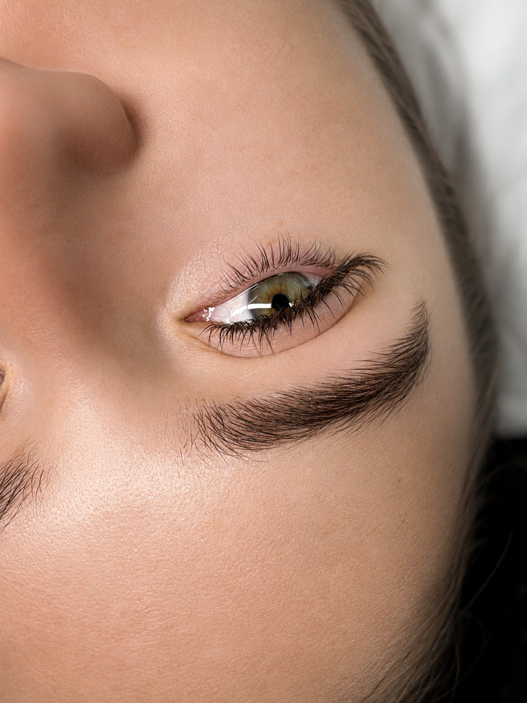 Suede lashes. Suede skin.