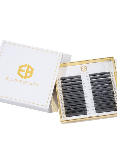 Elusive Beauty Lash Extensions Collection – Professional Volume, YY, Pre-Made Fans, Flat & Round Lashes
