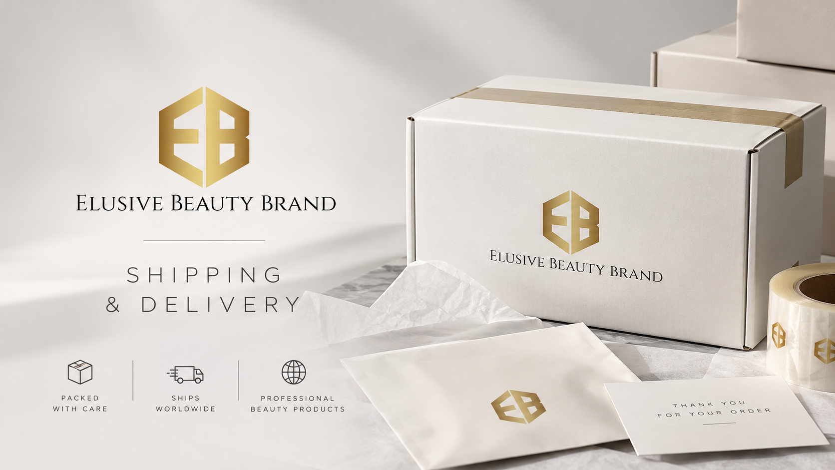 Elusive Beauty Brand Shipping and Delivery: packed with care, ships worldwide, professional beauty products